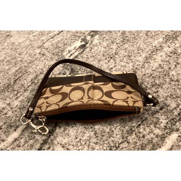 Coach Signature Brown Wristlet - Picture 4 of 4